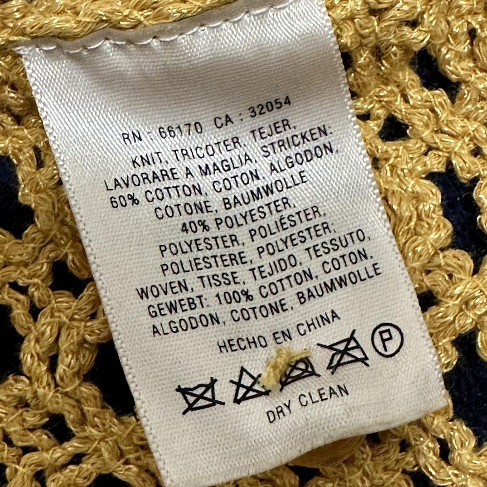 Anthro Angel of the North Senoia Crochet Knit Top M Mustard Cotton Boho - Picture 11 of 12